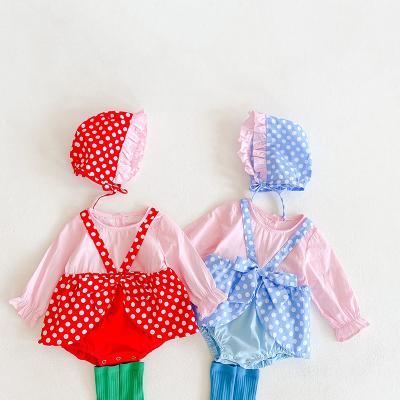 China CIA People's New 2021 Spring Stitch Baby Romper Princess Dress Baby Overalls Romper Hat For Free for sale