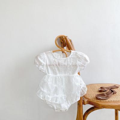 China 2021 Summer Baby Jacquard Baby Sleeve Shorts Baby Rompers Jumpsuit INS Breathable Children's Clothing Jumpsuit Two-piece Suit for sale