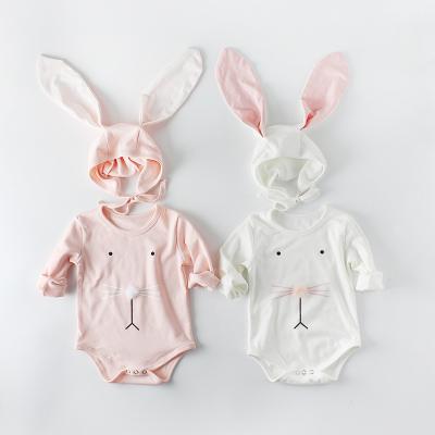 China Central Statistical Institute of Europe and America Autumn Babies Romper Clothes Ball Rabbit Ear Rise Clothes Two Woolen Coat Jumpsuit Rise Clothes for sale