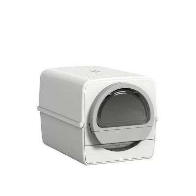 China Direct Supply 2022 Plastic Manufacturer Fully Enclosed Cat Litter Box Quick Cleaning Automatic Non-Electric for sale