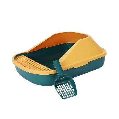 China Plastic Factory Manufacturer Open Cat Litter Box Large Nonstick Custom Durable Standard Garbage Pan for sale