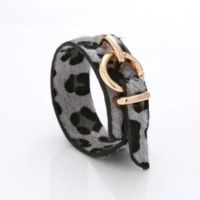 China CLASSIC Leather Retractable Women's Bracelet Luxury Zebra Personality Zebra Jewelry Leopard Hair Printing Creative Soft Bangle Light for sale