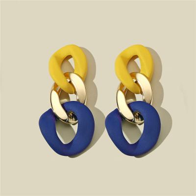 China CLASSIC Resin Acrylic Earrings For Women Trend Statement Earings Jewelry Colorblock Wedding Party Bohemian Jewelry for sale