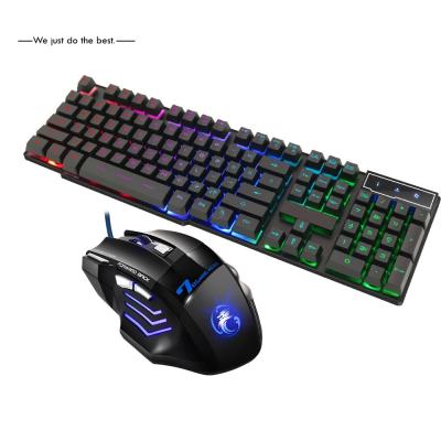 中国 LED backlight usb wired gaming keyboard and mouse combo 販売のため