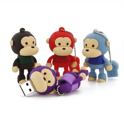 China custom Monkey Shape 16GB USB 2.0 Flash Drive with Keychain Cute Animal Pen Drive Thumb Drive Memory Stick à venda