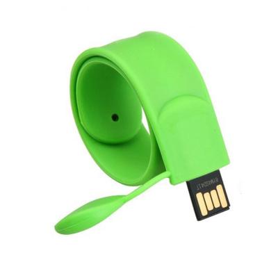 China Soft rubber slap Brazalete pendrive magnetic wristband flash band 16GB Schiaffi Silicone USB Bracelet Te koop