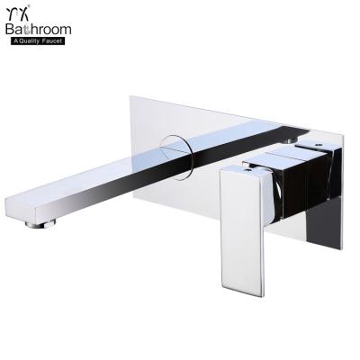 China Kaiping Bathroom Wash Face Basin Faucet Metered Wall Mounted Single Lever Square Mixer Taps Taps for sale