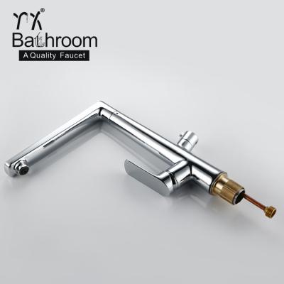 China Contemporary Chrome 100% Rotatable Brass Body Faucet Kitchen Sink Handle Kitchen Sink Faucet Zinc Alloy for sale