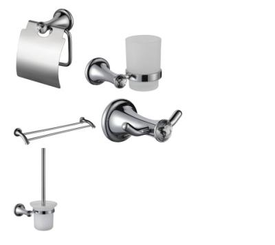 China Without Turnout Kaiping Modern Design Perfect Detail Wall Hung Chrome Plating Bath Mounted Set 304 Stainless Steel Toilet Bathroom Accessories Sets for sale