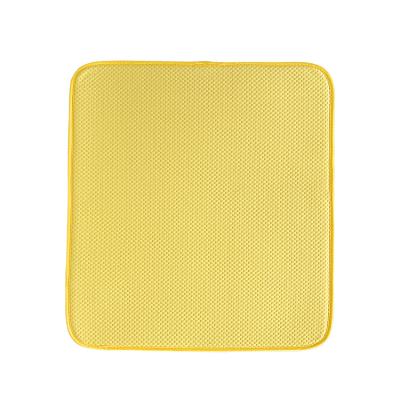 China Oilproof Bearfamily Multifunction Absorbent 100% Polyester Place Mat Flat Checkered Dish Mat for sale