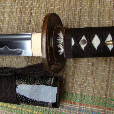 China Real Japan Handmade Katan A Sword With Bent Blade for sale