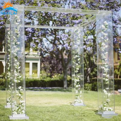 China Easy Assembly NAXILAI Wedding Decoration Flower Stand Flower Stand Gold Crystal Colorful Wedding and Wedding Flower Stand Pillar for sale