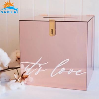 China NAXILAI Acrylic And Pretty Acrylic Wedding Wedding Card Box Durable Custom Acrylic Amazing Card Box Card Box for sale