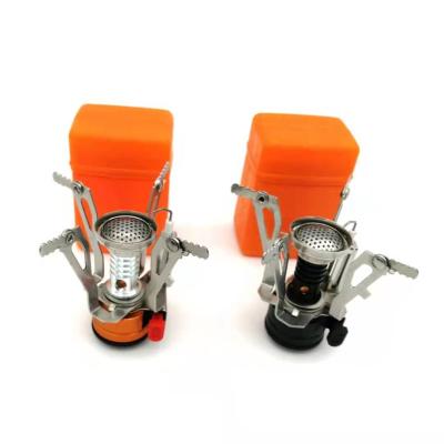 China New Lightweight Mini Picnic Camping Built-In Stove With Electronic Ignition Portable Pocket Stove for sale