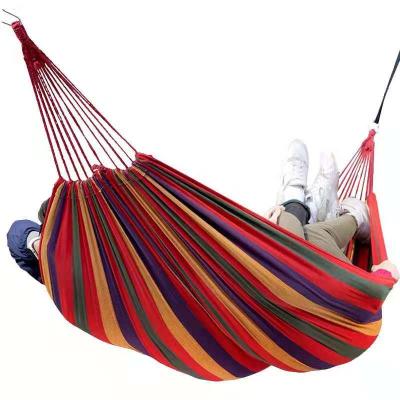 China Modern Furniture Ordinary Outdoor Camping Hammock Swing Outdoor Thick Canvas Mixed Color Hammock for sale