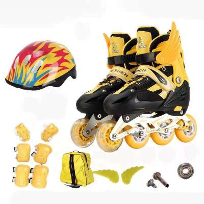 China Factory Wholesale PU Single Snap Wheel Adjustable Children's Skates Integrated Skates for Men and Women Beginners for sale