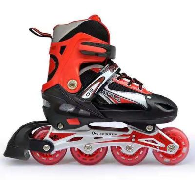 China New PU Popular Hot Selling Skates Adult Black Inline Roller Skates With Adjustable Aluminum Bracket for sale