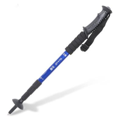 China EVA handle aluminum alloy trekking pole four-straight section telescopic lightweight trekking pole for sale