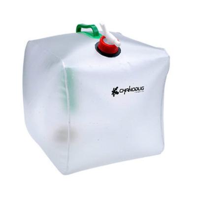 China Viable transparent plastic outdoor camping drinking water portable large capacity PVC foldable water bag for sale