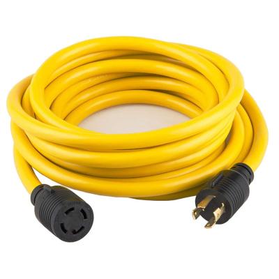 China Heavy Duty PC Computers 40FT Generator Locking NEMA L14-30P / L14-30R , 4X10 Gauge SJTW Power Cord Cable for sale