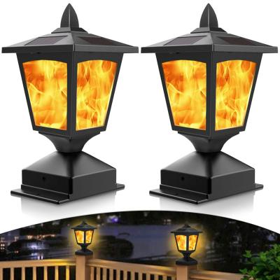 China Solar Garden Post Flame Light, Outdoor Waterproof Solar Post Cap Light with Flickering Flame for 4x4 5x5 6x6 Post, Solar Garden Lights for sale