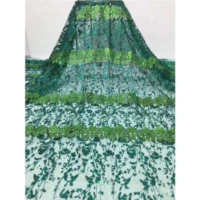 China Sustainable Green Luxury Wedding Tulle Fabric with Sequin for sale