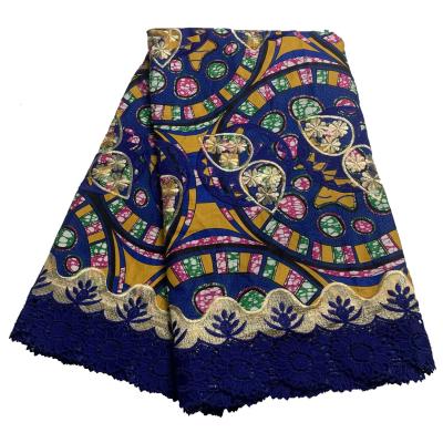 China Viable Newcomers Wax African Print Embroidery Wax Fabric Lace for sale