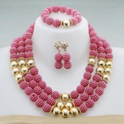 China African Coral Beads Set Coral Necklace Bracelet Earrings Jewelry Set Natural Red Earrings for sale