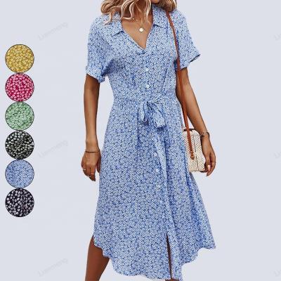 China LIANMENG AC026 Breathable Women's Sexy Swing Dresses 2022 Style Summer Vacation Amazon Casual Dress Printings Breathable for sale