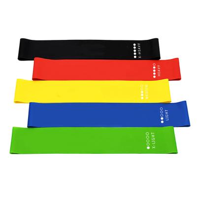 China Custom Printed Mini Gym Home Fitness Yoga Stretch Band Latex Exercise Loop Band Resistance Band Sets for sale