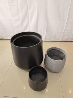 China Round Shape Fiberglass Flower Pots GRP Planter Box for Hotel Outdoor Indoor for sale