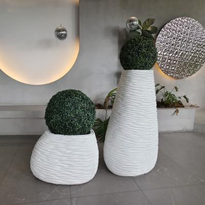 China Fiberglass Large Resin GRP Planter Box For Garden Indoor And Outdoor Decor for sale