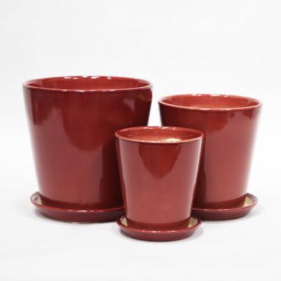 China Modern Gloss Flower Ceramic Pots With Drainage Hole for sale