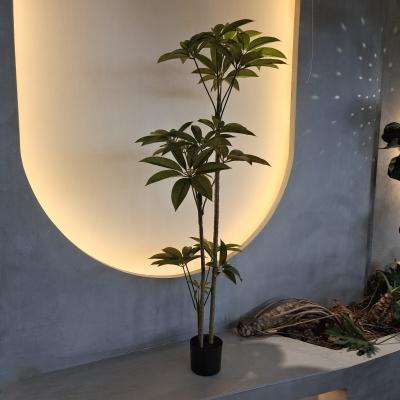 中国 紫外線保護付き 活気のある150cm Schefflera 偽造植物 室内装飾用 人工フェルン木 人工植物 販売のため