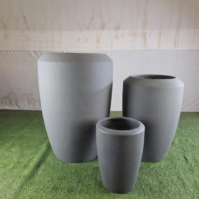 China Modern Indoor Outdoor Ronde Fiber Cement Pot Voor Huis Tuin Flower Plant Pot Te koop