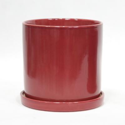 China Customized Glossy Terracotta Ceramic Planters For Optimal Water Drainage for sale