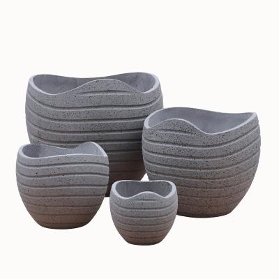 China 2024 New design of high quality large classic flowerpot European fiber cement ceramic villa hotel flowerpot for sale