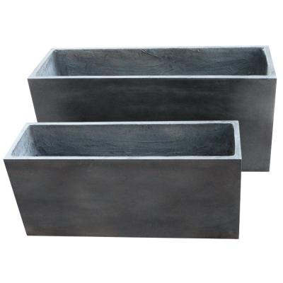 China Rectangle Reinforced Clay Planter For Flower And Green Plant Arrangement for sale