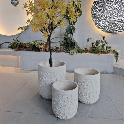 China Agrega un toque de elegancia a tu jardín con una olla redonda de cemento de fibra D380*H410 D290*H350 en venta