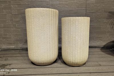 China Fiber Clay Ronde Planter in moderne Fiber Cement Pot voor elke ruimte Te koop