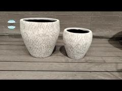 Customized Fiber Clay Planter Modern and Weather-Resistant for Gardens