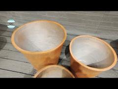 Texture Surface Fiberclay Planter for Elegant and Functional Outdoor Planting