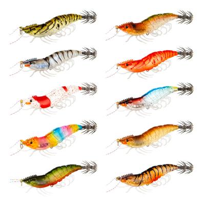 China Fishing Squid Metal Jigs Lure Bait 15g 80mm Luminous Soft Foot Wood Shrimp Saltwater Simulation Octopus Hook Slow Jigging Lure 80mm / 0.26in for sale