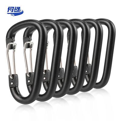 China Walk the Dog/Wammock/Keychain/ Hanging Kettle Custom Logo 2.3in Carabiner Clip Hook Heavy Duty Aluminium D Shape Outdoor Camping Lock Snap Spring Carabiner Keychain For Bag for sale