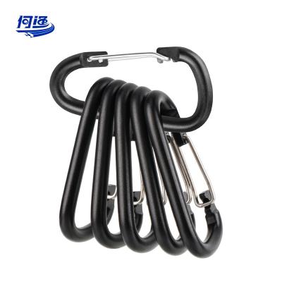 China Walk the Dog/Wammock/Keychain/ Hanging Kettle Custom Logo 2.3in D Shape Aluminum Metal Steel Keychain Snap Bulk Carabiner Hook Clip For Dog Leash for sale