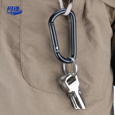 China Walk the Dog/Wammock/Keychain/ Hanging Kettle 2.3in Promotional Gift Aluminum D shape Clip Coffee Cup Double Walled Carabiner Mug With Handle Climbing Carabiner For Key for sale