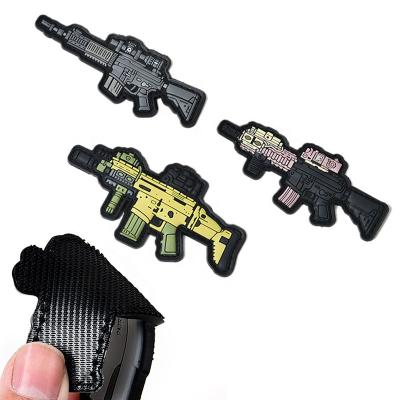 China Custom Made High Quality Handmade Weapon Custom Badge 3D Patch 3D Logo Rubber Velcro PVC Patch Tactical PVC Patch for sale