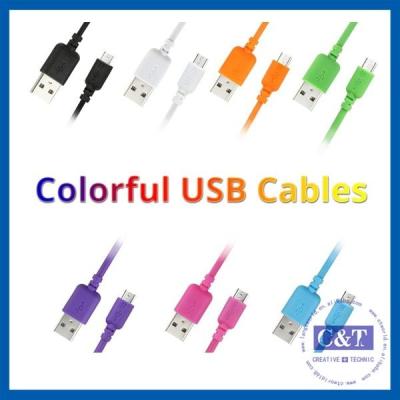 China Colored Micro Smartphone USB Data Transfer Cable Hi-Speed 2-in-1 for sale