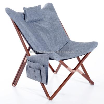 China Modern Wholesale Wooden Frame Butterfly Chair Solid Folding Chair for sale