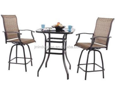 China Modern Outdoor Patio 3 Pc High Swivel Bar Sets, 2 Chairs And 1 Table for sale